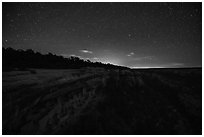 Starry sky above Cliff Palace. Mesa Verde National Park ( black and white)