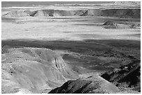 Painted desert seen from Chinde Point, morning. Petrified Forest National Park ( black and white)