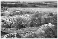 Painted Desert from Tawa Point. Petrified Forest National Park ( black and white)