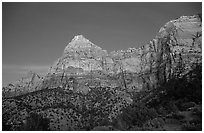 Watchman, sunset. Zion National Park ( black and white)