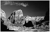 Angels Landing from Zion Canyon. Zion National Park ( black and white)