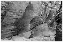 Rocks polished by water in gorge. Zion National Park ( black and white)