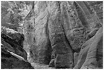 Rocks sculptured by water, Zion Plateau. Zion National Park ( black and white)