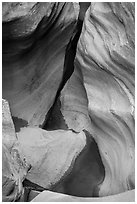 Sandstone bowl, Pine Creek Canyon. Zion National Park ( black and white)