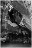 Fairy Glen and alcove, Pine Creek Canyon. Zion National Park ( black and white)