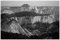 Canyons at sunset, Lava Point. Zion National Park ( black and white)