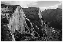 Cable Mountain and Zion Canyon. Zion National Park ( black and white)