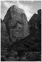 Great White Throne, late afternoon. Zion National Park ( black and white)