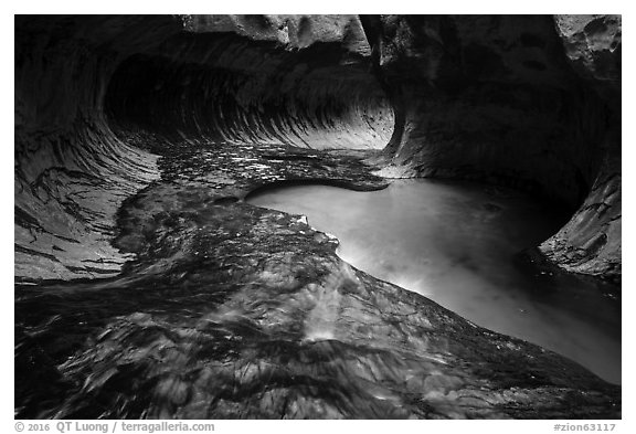The Subway. Zion National Park (black and white)