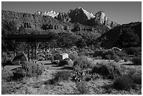 Watchman Campground. Zion National Park ( black and white)