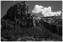 Angels Landing from Angels Landing Trail. Zion National Park ( black and white)