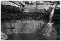 Pine Creek waterfall. Zion National Park ( black and white)