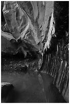 Room with striated walls, Pine Creek Canyon. Zion National Park ( black and white)