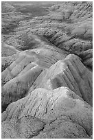 Brule formation badlands. Badlands National Park ( black and white)