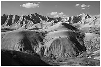 Yellow Mounds. Badlands National Park ( black and white)
