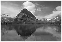 Peak above Swiftcurrent lake. Glacier National Park ( black and white)