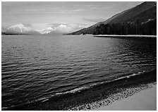 Lake McDonald in winter. Glacier National Park ( black and white)