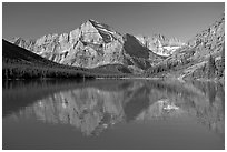 Lake Josephine and Mt Gould, morning. Glacier National Park ( black and white)
