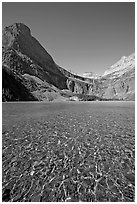 Pebbles, Grinnell Lake and Angel Wing, morning. Glacier National Park ( black and white)