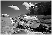 Outlet stream, Grinnell Glacier and Garden Wall. Glacier National Park ( black and white)