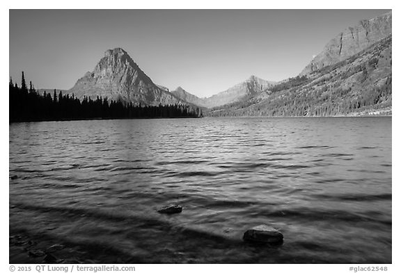 Two Medicine Lake. Glacier National Park (black and white)