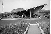 Saint Mary visitor center. Glacier National Park ( black and white)