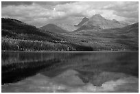 Clouds and reflections, Kintla Lake. Glacier National Park ( black and white)