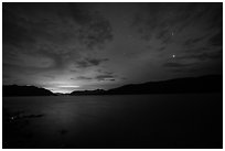 Lake McDonald at night. Glacier National Park ( black and white)