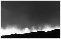 Storm clouds over the Sangre de Christo mountains. Great Sand Dunes National Park, Colorado, USA. (black and white)