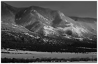 Sunset over mountains. Great Sand Dunes National Park and Preserve ( black and white)