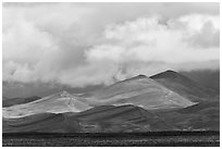 Tall dunes and low clouds. Great Sand Dunes National Park and Preserve ( black and white)