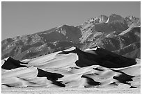 Star Dune and Sangre de Cristo Range, afternoon. Great Sand Dunes National Park and Preserve ( black and white)