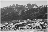 Distant Dunefield and Sangre de Cristo Range. Great Sand Dunes National Park and Preserve ( black and white)