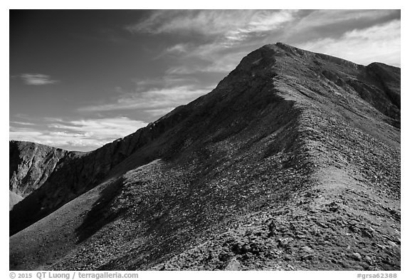 Ridge, Mount Herard. Great Sand Dunes National Park and Preserve (black and white)