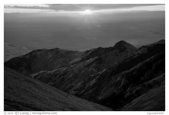 Sunset from Mount Herard. Great Sand Dunes National Park and Preserve (black and white)