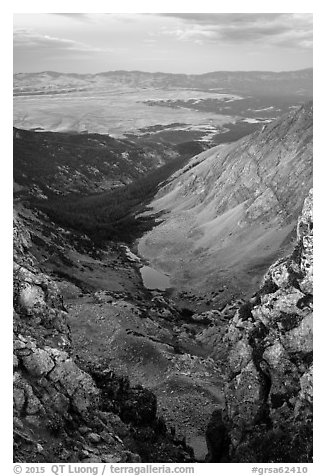 Medano Lakes from Mount Herard. Great Sand Dunes National Park and Preserve (black and white)