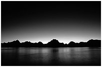 Teton range above Jackson lake, dusk. Grand Teton National Park ( black and white)