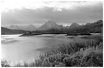 Oxbow bend and Mt Moran. Grand Teton National Park ( black and white)