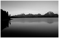 The Teton range above Jackson, sunrise lake. Grand Teton National Park ( black and white)