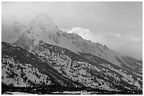 Mount Owen in winter. Grand Teton National Park ( black and white)