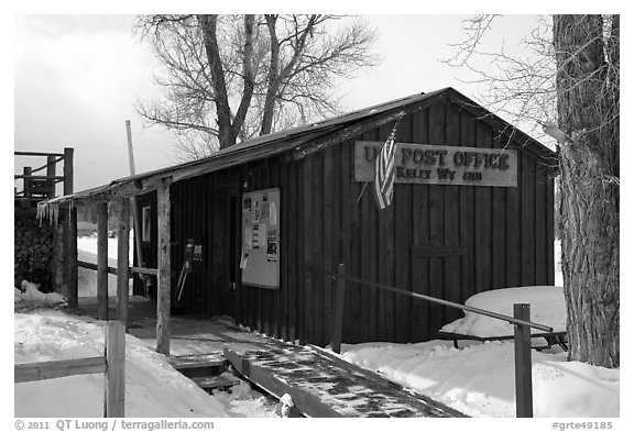 Kelly Post Office. Grand Teton National Park (black and white)