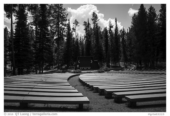 Amphitheater, Colter Bay Village. Grand Teton National Park (black and white)