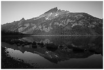 Grand Teton reflected in Jenny Lake. Grand Teton National Park ( black and white)
