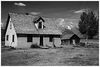 Pioneer buildings, Mormon Row. Grand Teton National Park ( black and white)
