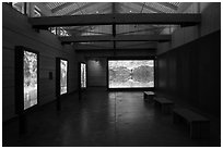 Interior of Laurence S. Rockefeller Preserve Center. Grand Teton National Park ( black and white)