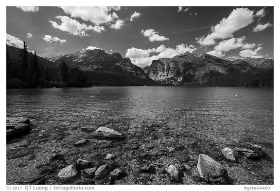Phelps Lake. Grand Teton National Park (black and white)