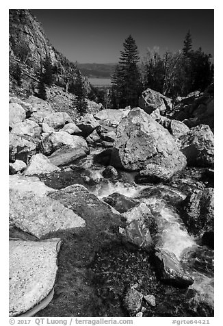 Creek, Garnet Canyon. Grand Teton National Park (black and white)