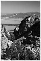 Jackson Hole from Garnet Canyon. Grand Teton National Park ( black and white)