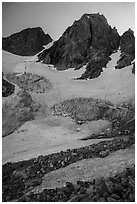 Glacier below Middle Teton. Grand Teton National Park ( black and white)