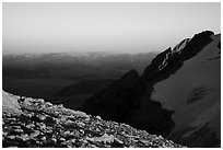 Looking east from Lower Saddle at sunset. Grand Teton National Park ( black and white)